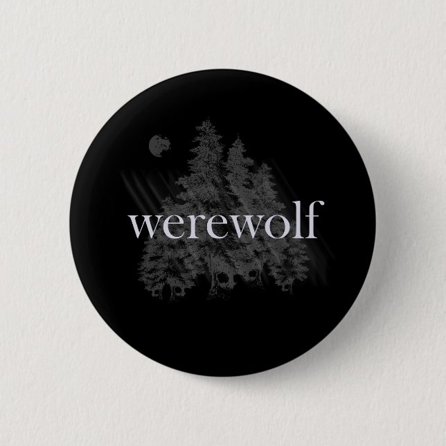 Badge Rond 5 Cm Forêt de Werewolf (Devant)
