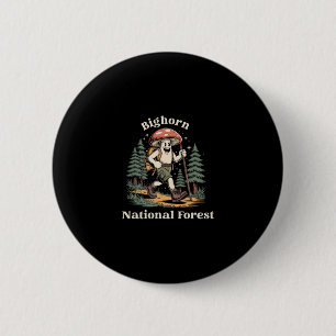 Badge Rond 5 Cm Forêt nationale de Bighorn Wyoming Randonnée Champ
