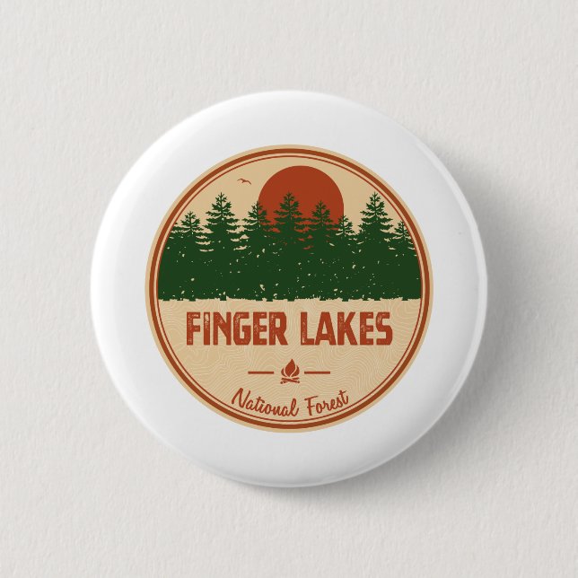 Badge Rond 5 Cm Forêt nationale de Finger Lakes (Devant)