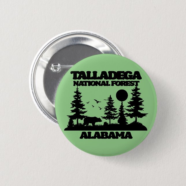 Badge Rond 5 Cm Forêt nationale de Talladega (Devant & derrière)