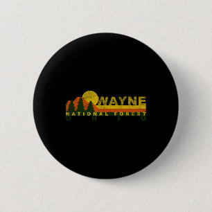 Badge Rond 5 Cm Forêt nationale de Wayne Rétro Vintage