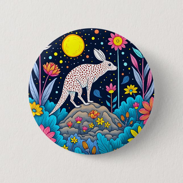 Badge Rond 5 Cm Forêt nocturne rêveuse (Devant)