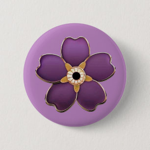 Badge Rond 5 Cm Forget Me Not Flower
