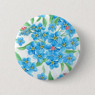 Badge Rond 5 Cm Forget me not seamless pattern