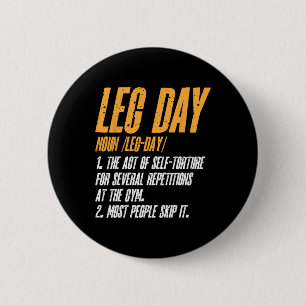 Badge Rond 5 Cm Formation Fitness entraînement Gym Leg Jour Défini