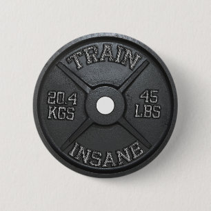 Badge Rond 5 Cm Formation fou (Barbell Plate) Motivation