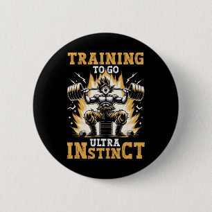 Badge Rond 5 Cm Formation Pour Aller Ultra Instinct Gym Poids Bo