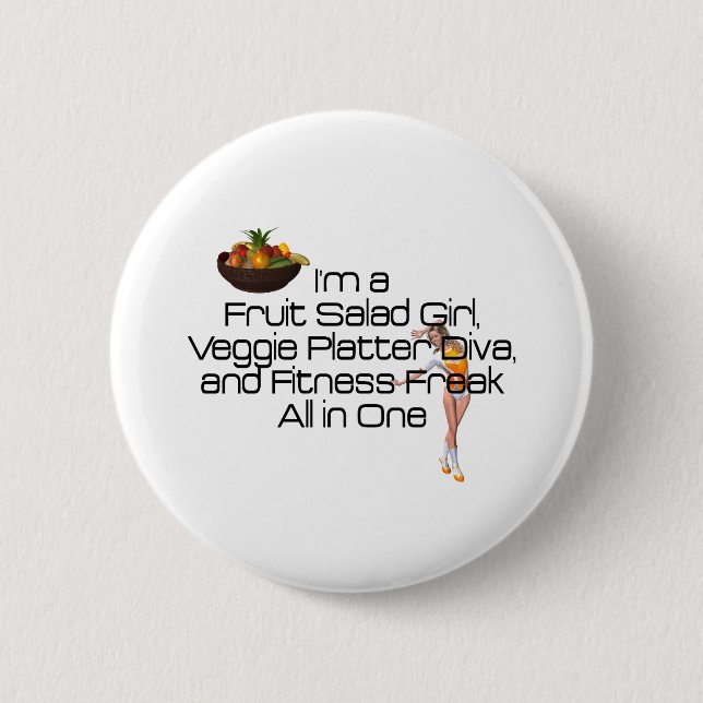 Badge Rond 5 Cm Forme physique SUPÉRIEURE de salade de fruits (Devant)