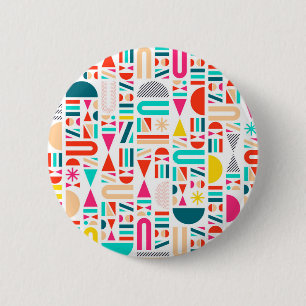 Badge Rond 5 Cm Formes géométriques colorées mignonnes motifs cand