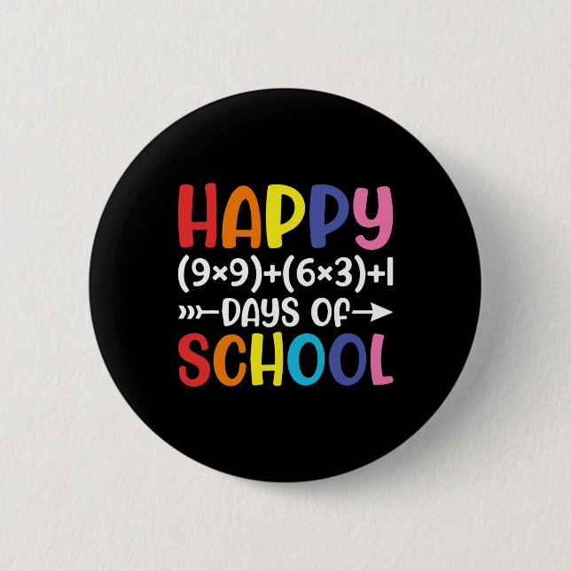 Badge Rond 5 Cm Formule 100 Jours De L'École Fun Math Enseignant 1 (Devant)