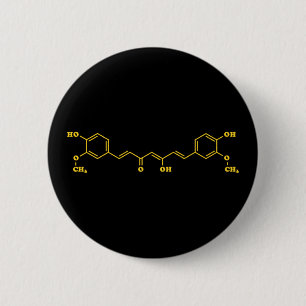 Badge Rond 5 Cm Formule chimique moléculaire de curcumin curcumin