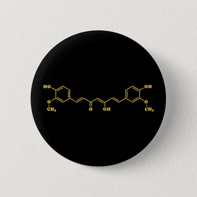 Badge Rond 5 Cm Formule chimique moléculaire de curcumin curcumin  (Devant)