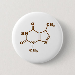 Badge Rond 5 Cm Formule chimique moléculaire de théobromine de