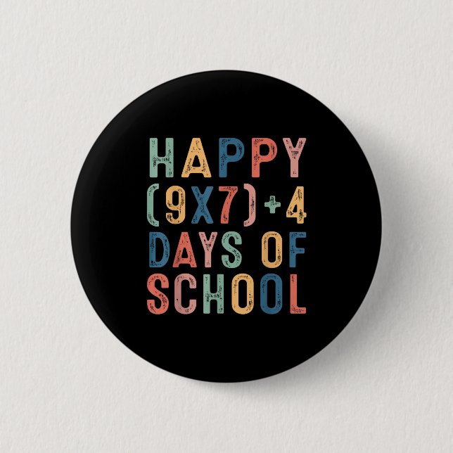 Badge Rond 5 Cm Formule Mathématique 67 Jours D'école Drôle Prof D (Devant)