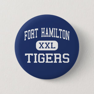 Badge Rond 5 Cm Fort Hamilton - tigres - haut - Brooklyn New York