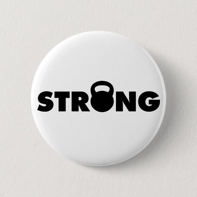 Badge Rond 5 Cm FORT - Kettlebell entraînement Motivation (Devant)