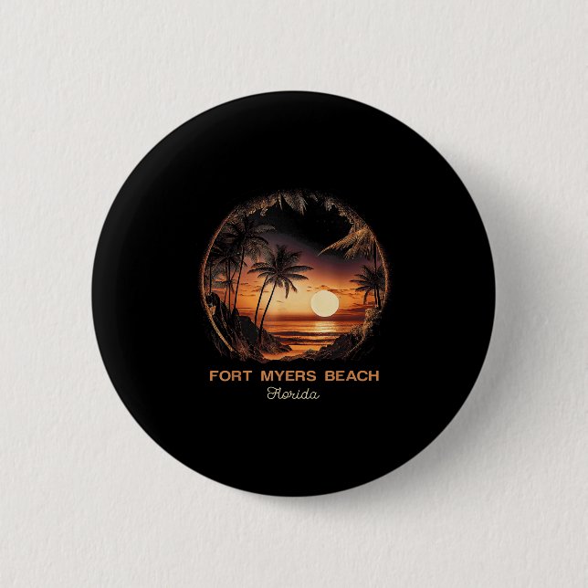 Badge Rond 5 Cm Fort Myers Beach Floride  (Devant)