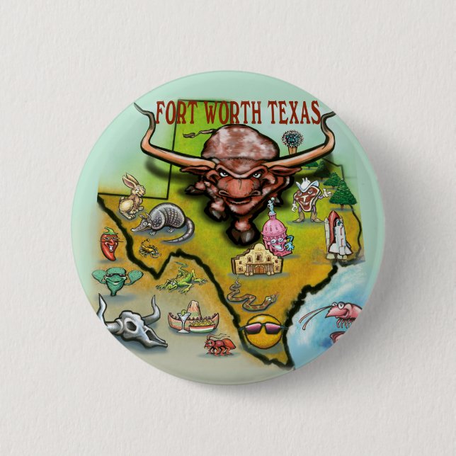 Badge Rond 5 Cm Fort Worth TX (Devant)