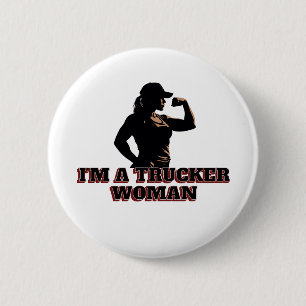 Badge Rond 5 Cm Forte Femme Camionneuse Femme Power Road Pride
