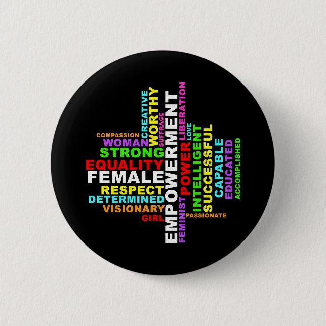 Badge Rond 5 Cm Forte femme Word Cloud (Devant)