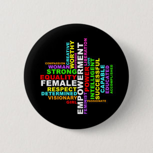Badge Rond 5 Cm Forte femme Word Cloud