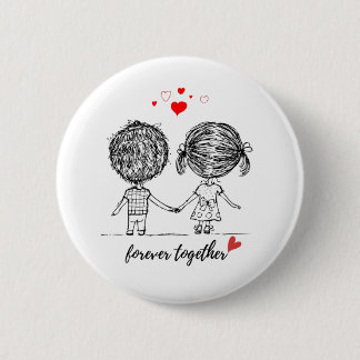 Badge Rond 5 Cm Forver Together Design for Couples