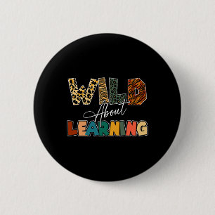 Badge Rond 5 Cm Fou d'apprentissage Léopard enseignant Byck à l'éc