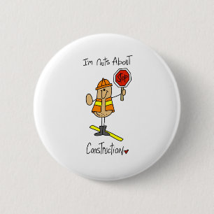 Badge Rond 5 Cm Fou de construction