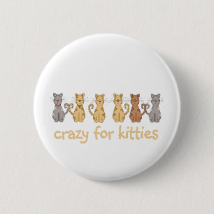 Badge Rond 5 Cm Fou pour des T-shirts et des cadeaux de minous