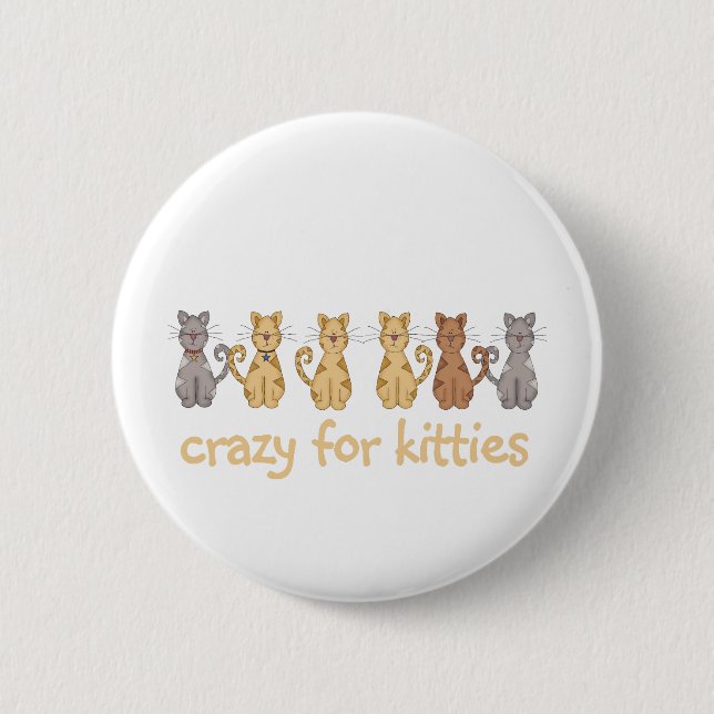 Badge Rond 5 Cm Fou pour des T-shirts et des cadeaux de minous (Devant)