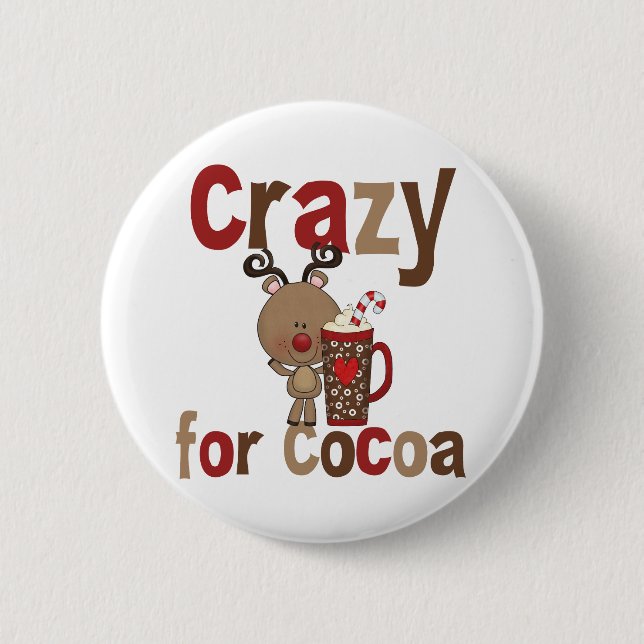 Badge Rond 5 Cm Fou pour le cacao (Devant)