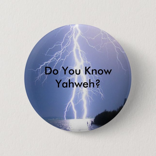 Badge Rond 5 Cm Foudre de YHWH (Devant)