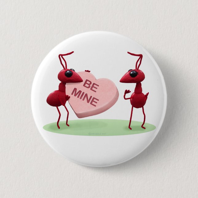Badge Rond 5 Cm Fourmis mignonnes du jour de Valentines (Devant)