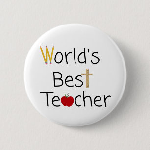 Badge Rond 5 Cm Fournitures de la meilleure école de Cool du monde