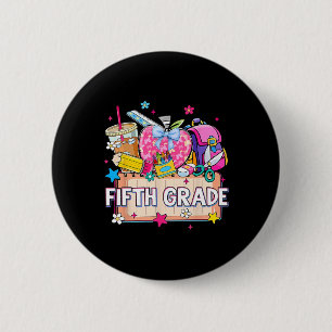 Badge Rond 5 Cm Fournitures Preppy Cinquième année Dernier jour d'