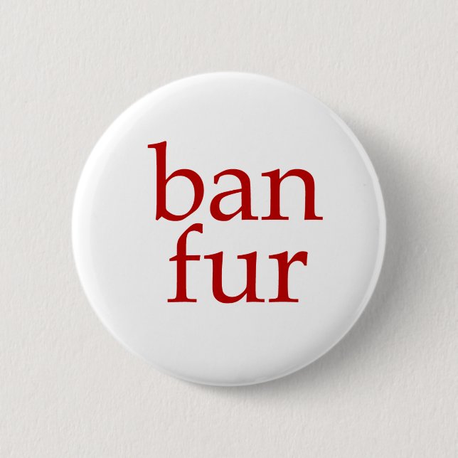 Badge Rond 5 Cm Fourrure d'interdiction (Devant)