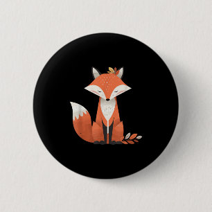 Badge Rond 5 Cm Fox Automne laisse de mignons animaux boisés autom