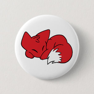 Badge Rond 5 Cm Fox courbé de sommeil
