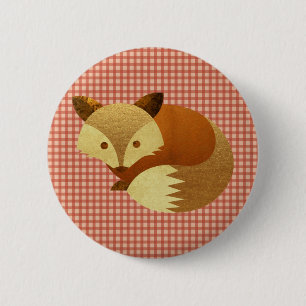 Badge Rond 5 Cm Fox mignon d'automne