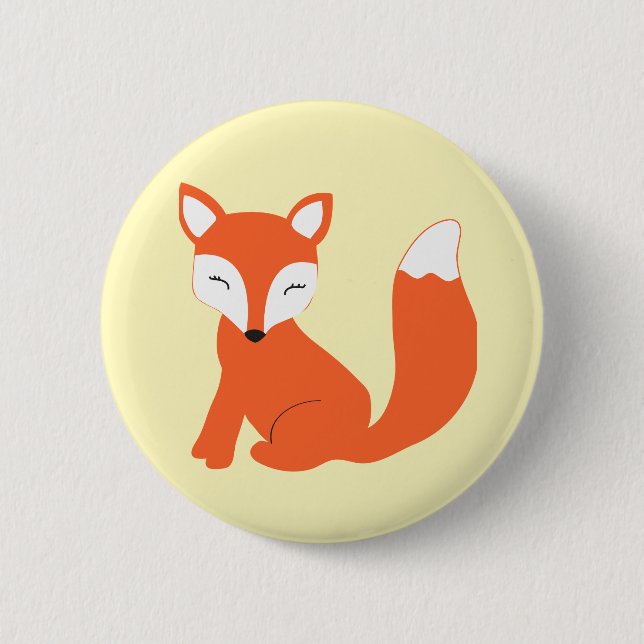 Badge Rond 5 Cm Fox mignon de bébé de région boisée (Devant)