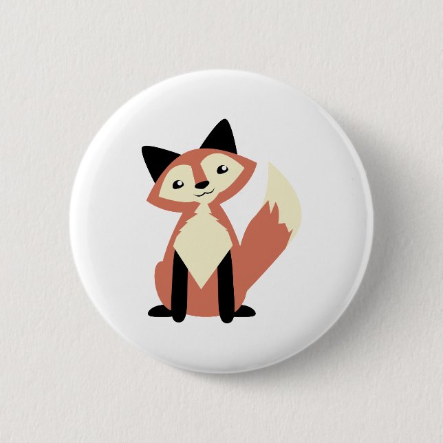 Badge Rond 5 Cm Fox mignon de Tête-inclinaison (Devant)