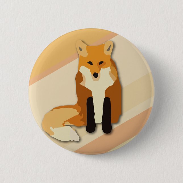 Badge Rond 5 Cm Fox rouge d'orange (Devant)