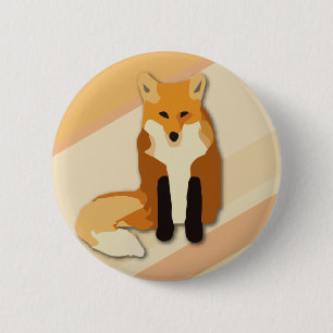 Badge Rond 5 Cm Fox rouge d'orange