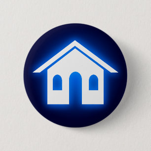 Badge Rond 5 Cm foyer bleu brillant