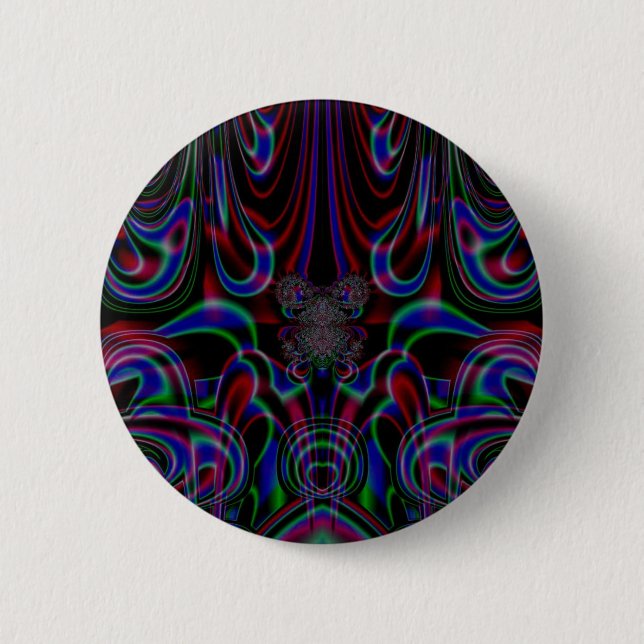 Badge Rond 5 Cm Fractal 53, Bouton (Devant)