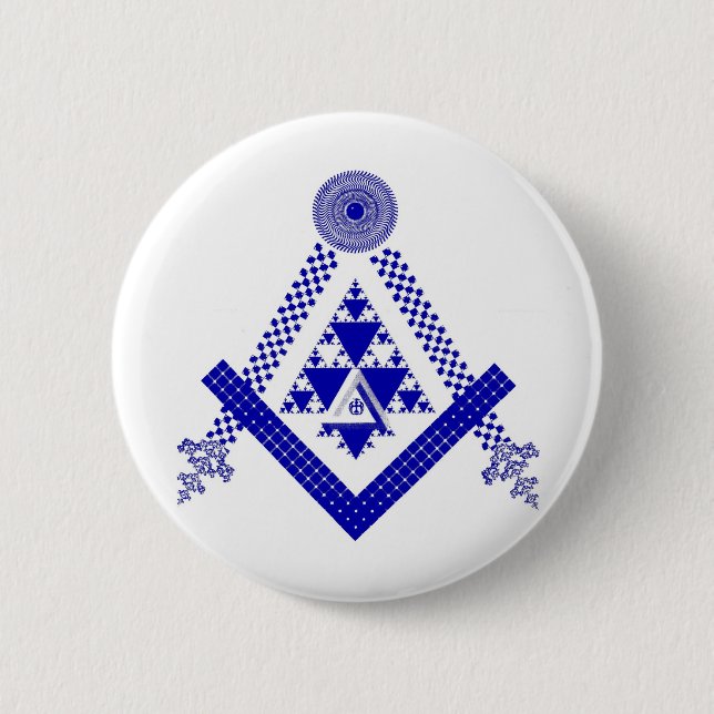 Badge Rond 5 Cm Fractale de maçon (Devant)