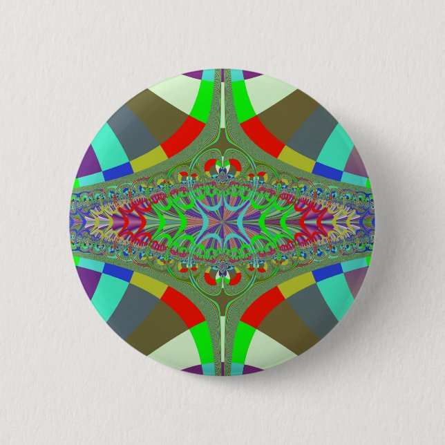 Badge Rond 5 Cm Fractale d'échelle de lampes au néon (Devant)