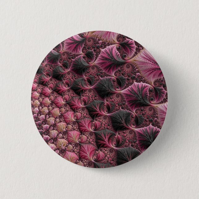 Badge Rond 5 Cm Fractale rose (Devant)