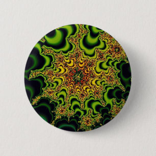 Badge Rond 5 Cm Fractale verte