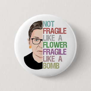 Badge Rond 5 Cm Fragile comme un RBG de bombe